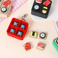 Bestseller transfrontalier : Boîte à sushi à 4 compartiments, pendentif porte-clés imprimé en 3D, clicker à pression pour petit sac à dos