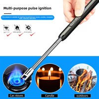 Allumeur créatif portable en métal pour bougies et barbecues, rechargeable par USB, coupe-vent, flexible à 360°, vente en gros du fabricant