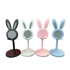 hot selling cartoon mobile phone holders Plastic material wholesale cute desk rabbit cell phone holder stand