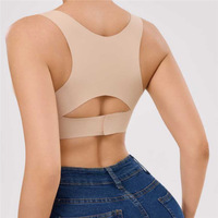 Soutien-gorge de sport sans couture en Spandex/Nylon pour femme, à maintien élevé, correcteur de posture, avec soutien dorsal, fermeture avant, une pièce