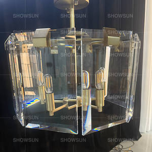 Lámpara Colgante de 30 Pulgadas para Isla de Cocina o Comedor, Estilo Americano, Lujosa, Dorada, con Cristales K9 Redondos, Moderna - Product Image 6