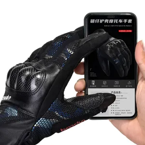 Los últimos guantes protectores de seguridad de cuero negro para hombres, mujeres, motocicleta al aire libre, ciclismo, viajes,