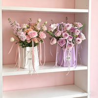 Sac d'emballage pour fleurs pliable, écologique et imperméable, vase en papier créatif pour bouquet frais, boîte cadeau, vente en gros pour fleuristes