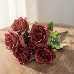 Fabricante directo de alta calidad, rosa de 9 cabezas, flor de boda artificial hecha a mano, ventana de cuenta regresiva de 90 días para el hogar de Graduación - Product Image 3