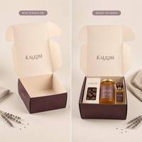 Fabricant de boîtes-cadeaux de marque haut de gamme, doublure intérieure personnalisée, logo imprimé sur les bords dorés, boîte en carton pour accessoires de parfum