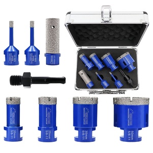 Set di 8 punte diamantate a corona da 5/8''-11 per trapano, kit sega a tazza per piastrelle con fresa a dita e <span class=keywords><strong>adattatore</strong></span> <span class=keywords><strong>SDS</strong></span> per marmo e muratura - Product Image 1