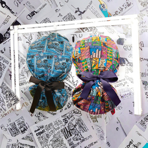 Cuffia Chirurgica in Cotone Stampato con Bottoni, Regolabile per <span class=keywords><strong>Capelli</strong></span> Lunghi, Accessorio Ospedaliero per Donne e Professioniste della Bellezza - Product Image 3