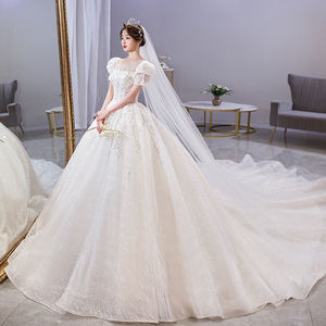 French Style Wedding Dress Ball Gown Square Collar Princess Waistline With Train Vintage Elegant Bride Dress - Product Image 3