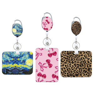 Porte-carte d'identité Ciel Étoilé avec enrouleur rétractable, protège-documents avec clip porte-clés, clip pour plaque nominative, boucle à tirer facile en forme d'œuf - Product Image 1
