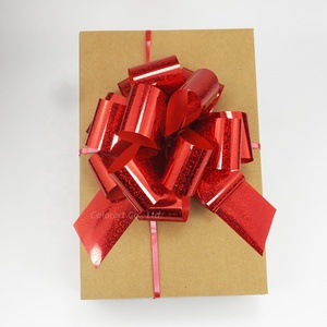 Logotipo impreso personalizado Decoraciones de embalaje de regalo de Navidad Corona sólida-Qired Cinta de lazo metálica hecha de plástico de alta calidad - Product Image 2