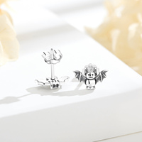 Merryshine Flying Animals Gothic Spooky Vampire 925 Sterling Silver Christmas Day 925 Sterling Silver Bat Earrings for Women