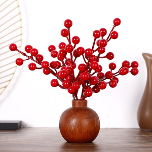 Baies rouges artificielles Suzume Ii 60cm, fruits porte-bonheur, décoration de la maison, ornement de Noël et du Nouvel An - Product Image 3