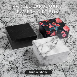 Caja de Embalaje de Joyería de Cartón de Lujo, Diseño de Mármol, Laminación Mate, Cajas Rígidas Reciclables para Pulseras, Relojes, Caja de Regalo de Terciopelo - Product Image 2