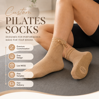 Chaussettes de sport en coton pour femmes avec logo personnalisé, chaussettes de yoga Pilates, chaussettes antidérapantes respirantes avec grip en silicone