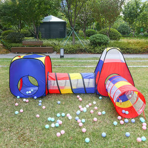 Jouet <span class=keywords><strong>de</strong></span> piscine à balles éducatif pliant quatre <span class=keywords><strong>en</strong></span> un rouge jaune intérieur extérieur Playhouse ensemble <span class=keywords><strong>de</strong></span> jouets <span class=keywords><strong>en</strong></span> <span class=keywords><strong>plastique</strong></span> transfrontalier pour enfants - Product Image 2