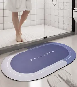 Tapete de porta de banheiro com lama de diatomáceas super absorvente de secagem rápida