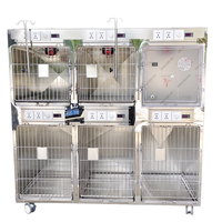 Cage pour animaux de compagnie de luxe en acier inoxydable de grande taille, motif uni, pour usage domestique et hospitalier, fermeture à bouton pour chats et chiens