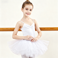 Justaucorps de danse à bretelles spaghetti avec jupe tutu à 3 couches pour gymnastique, performance scénique et entraînement de danse pour filles