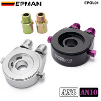 EPMAN M20 X 1.5 Adaptateur de plaque sandwich pour refroidisseur de filtre à huile en aluminium 1/8 NPT Kit de refroidisseur d'huile AN10 AN8 EPOL01