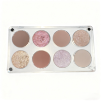 Palette acrylique transparente 8 couleurs mat miroitant maquillage des yeux Palette de fard à paupières maquillage quotidien Look neutre fard à paupières nu longue durée