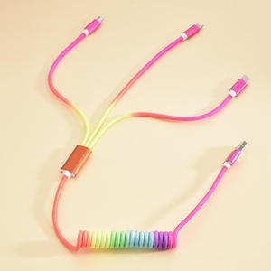 Cavo di Ricarica <span class=keywords><strong>USB</strong></span> 3 in 1 Intrecciato Arcobaleno Colorato, Cavo Multi-ricarica per Dispositivi <span class=keywords><strong>iPhone</strong></span>, Type C e <span class=keywords><strong>Micro</strong></span> <span class=keywords><strong>USB</strong></span>, Cavi per Ricarica Rapida - Product Image 5