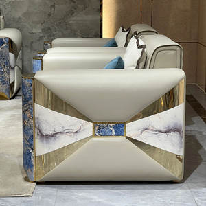 इतालवी लक्जरी फर्नीचर लिविंग रूम फर्नीचर सेट सोफा चमड़े के अनुभागीय - Product Image 6