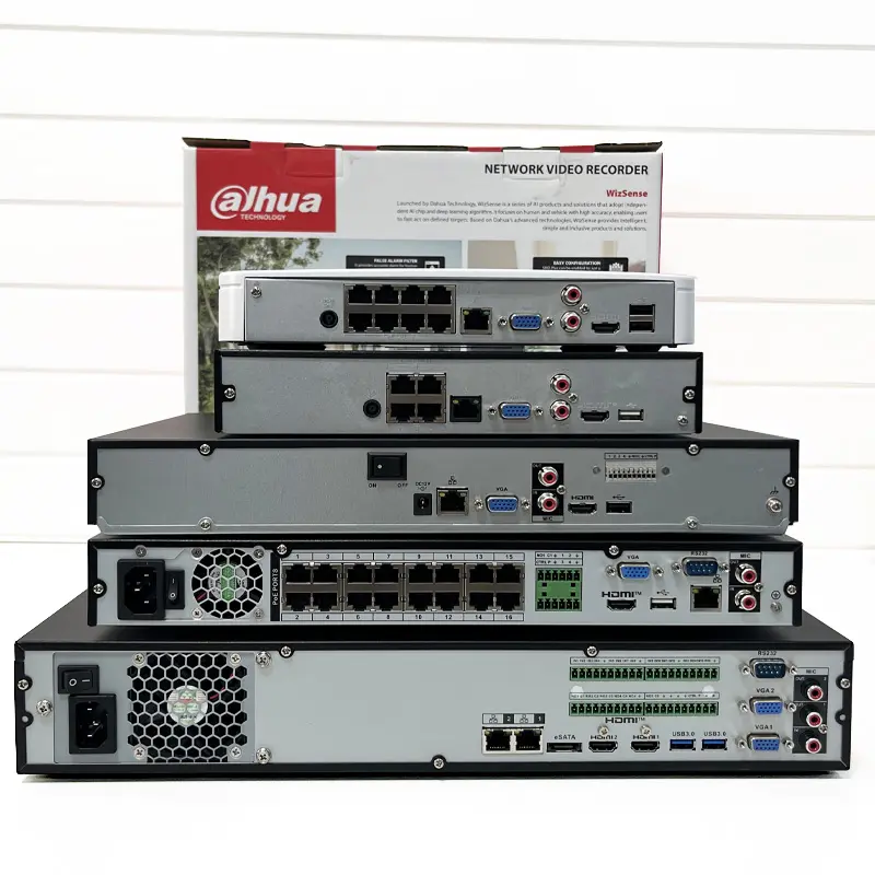 Dahua - Gravador de vídeo inteligente para reconhecimento facial, compatível com p2p e H.265, 2 SATA HDD, 4 8 canais, 16, 32, 128 canais, POE NVR