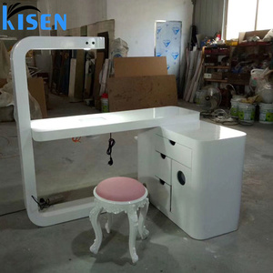 Kisen ultra luxe salon de beauté ongles noir blanc rose bleu manucure table avec tiroirs de lumière prise usb <span class=keywords><strong>aspirateur</strong></span> - Product Image 5