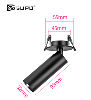 Spot encastré GUPO de haute qualité 3W 24V, panneau rond à angle réglable, lampe encastrée pour éclairage de vitrine commerciale