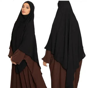 Hijab musulman de taille supérieure Jilbab en mousseline de soie pour Khimar Sjaal Maleisie Islamitisch Ramadan Gebed Abaya Jilbab Voor Moslim Vrouwen - Product Image 1