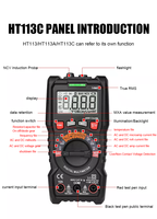 GSFIXTOP Multimeter Digital Layar Sentuh Layar Hd Warna Fungsi Pencahayaan Ncv Tes Kawat Hidup Netral Multimeter
