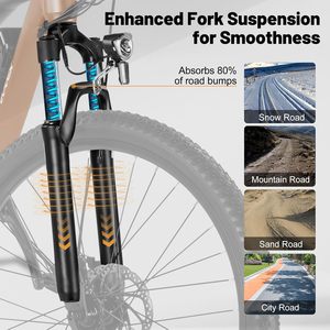 Actbest Vélo de montagne électrique hybride pour adultes, 48V, 27,5 pouces, léger, livraison gratuite, déstockage US - Product Image 4