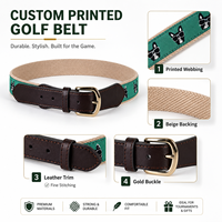 Ceinture en toile personnalisée avec impression OEM, ceinture en toile avec garniture en cuir pour clubs et cadeaux