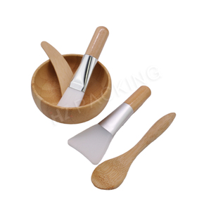 ไม้ไผ่ชามผสมใบหน้าเครื่องสําอางไม้สําหรับผลิตภัณฑ์ดูแลผิวไม้ DIY Salon เครื่องมือช่างเสริมสวยดินแต่งหน้าสปาพอกหน้าชุดชาม - Product Image 2