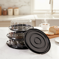 Boîte à gâteau ronde transparente en PET de 8 pouces, idéale pour l'emballage personnalisé de tiramisu et de gâteaux d'anniversaire, avec couvercle – Vente chaude