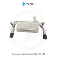 YT knalpot Catback baja tahan karat, dengan sistem kontrol katup untuk BMW 340i F30
