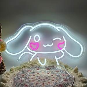 Letrero LED de neón con diseño de Cinnamoroll, ideal para decoración de pared de dormitorio, estilo japonés, regalo para chicas y fanáticas del anime - Product Image 1