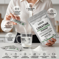 Approvisionnement direct usine, délai de livraison rapide, qualité supérieure, formule personnalisée OEM ODM, poudre de créatine et d'ashwagandha pour stimuler l'énergie, végétalien, pour adultes