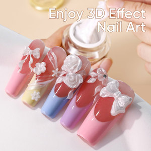 Hanyi Professional 15ml natürliches veganes 3D nicht klebriges Nagel verlängerung <span class=keywords><strong>UV</strong></span>-<span class=keywords><strong>Gel</strong></span> Benutzer definiertes Logo für Nail Art White 3D-Formgel Weiß - Product Image 6