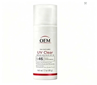 Crème solaire sans huile à la niacinamide SPF46 avec pompe, recommandée par les dermatologues, protection UVA UVB pour usage intérieur et extérieur