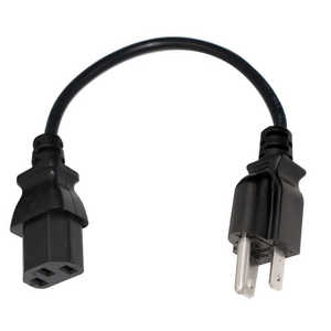 US 3 Pin NEMA 5-15P Plug to C13 Connector <b>Power</b> <b>Cable</b> 14/16/18AWG SJT 10-15A 125V Desktop PC <b>Power</b> Cord - Product Image 1