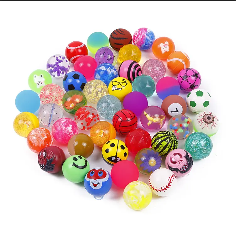 Rubber Bouncy Balls 20mm 27mm 32mm Mixed Stock Vending Machine Rubber Ball Colorful Mini Bouncy Ball