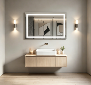 Hotel Illuminated LED <b>Mirror</b> Modern <b>Rectangle</b> <b>Wall</b> Mounted Defogging Touch Function Custom Decor <b>for</b> Bathroom Vanity - Product Image 1