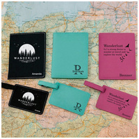 Accessoires de voyage d'affaires : Étiquettes de bagage vierges en PU style simplicité urbaine pour gravure laser – Fournitures en gros pour salons professionnels