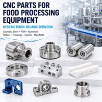 Pièces usinées CNC sur mesure pour équipements de transformation alimentaire, finition hygiénique, acier inoxydable, POM, aluminium, fabrication OEM ODM