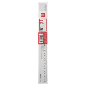 Regla de Plástico Transparente Deli de 30 cm, Herramienta de Dibujo para Estudiantes - Product Image 4