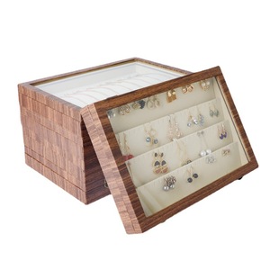 Estuche para Joyas de Cuero con Diseño de Madera, Gran Capacidad, Antioxidación, Varias Especificaciones Disponibles - Product Image 4
