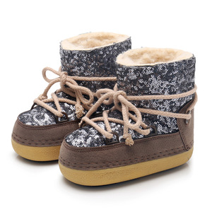 À la mode anti-dérapant paillettes <span class=keywords><strong>bottes</strong></span> courtes pour femmes enfants hiver chaud doublé polaire Midi hauteur Position supérieure <span class=keywords><strong>Ski</strong></span> espace thermique - Product Image 5