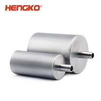 HENGKO Pierre de diffusion d'air personnalisée frittée poreuse en acier inoxydable 316 à gaz pierre de carbonatation avec connecteur Barb