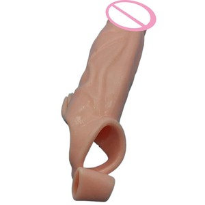 Préservatifs féminins en silicone avec vibromasseur pour hommes, réutilisables, lavables, avec extension du pénis par vibration magique - Product Image 2